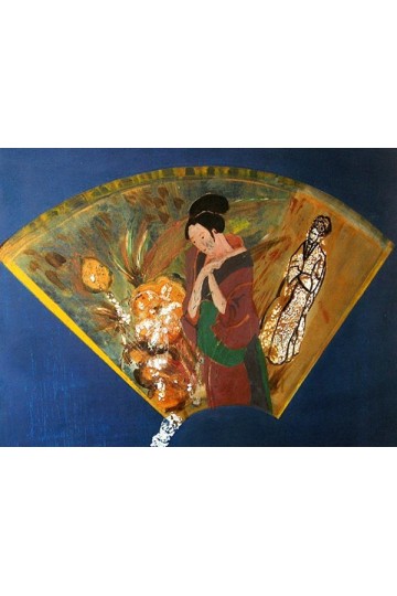 Tableau Peinture LAQUE - Prière de la geisha
