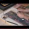 Vidéo tableau coquilles d'oeufs abstrait