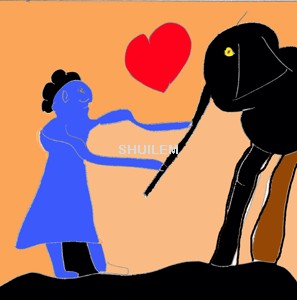 Dessine-moi un éléphant, Carte postale par Shuilem, 2022