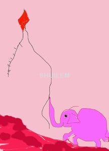 Le cerf-volant et éléphant