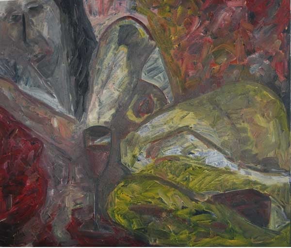 Tableau à l'huile sur toile + Allongée sur le sofa 