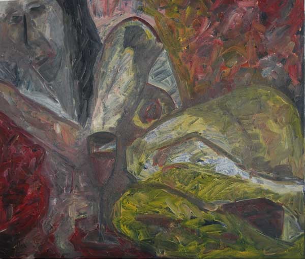 Tableau à l'huile sur toile + Allongée sur le sofa — tableau laqué