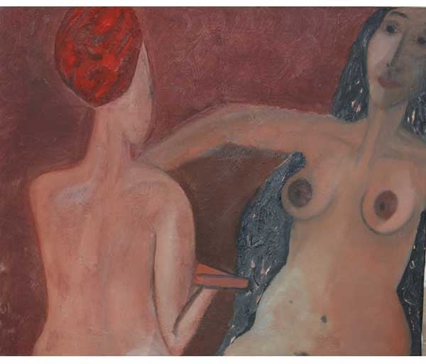 Tableau à l'huile sur toile + Les lignes de sa main