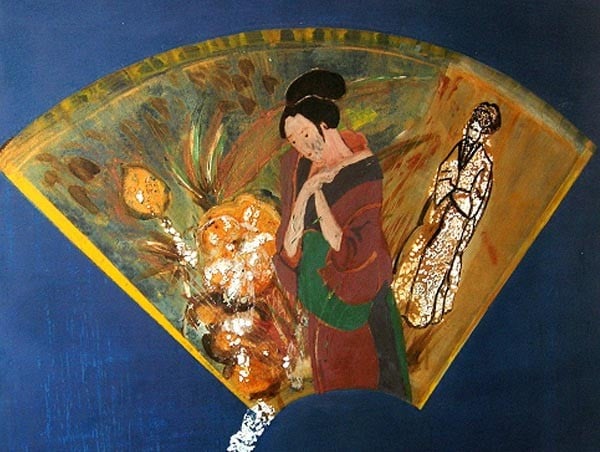 Tableau Peinture LAQUE - Prière de la geisha