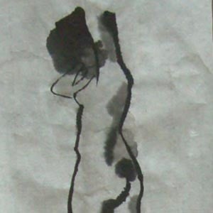 Encre de chine + Helene se délasse après la douche