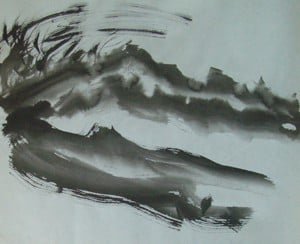 Encre de chine + Herbe ou paysage