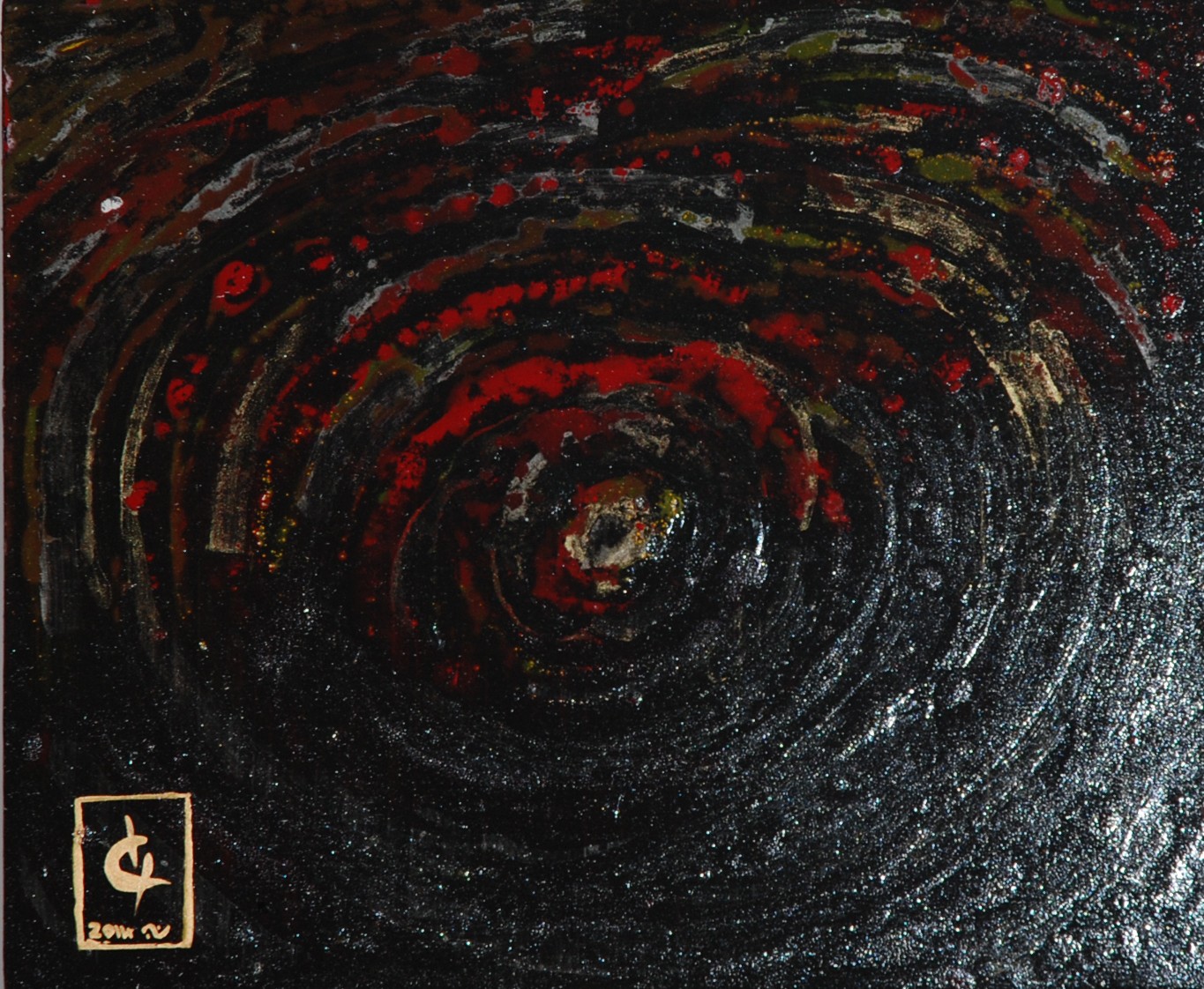 Découvrez l'abstraite contemplation de la fenêtre de Shuilem, Tableau art laqué, 2006
