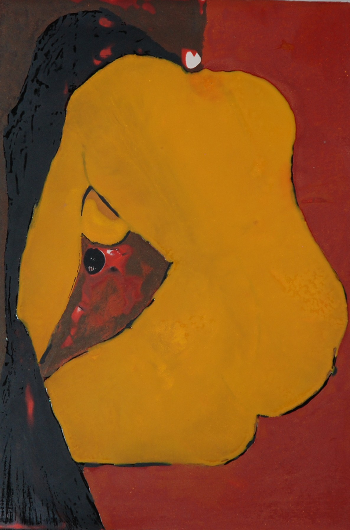 Découvrez le tableau art laqué de Shuilem, Apres le bain, le repos, une œuvre expressionniste avec couleurs vives et lignes…