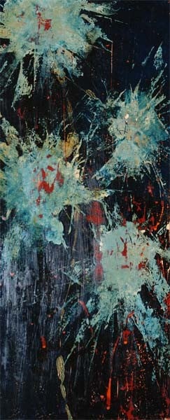 Tableau laqué jet d'eau de fleur