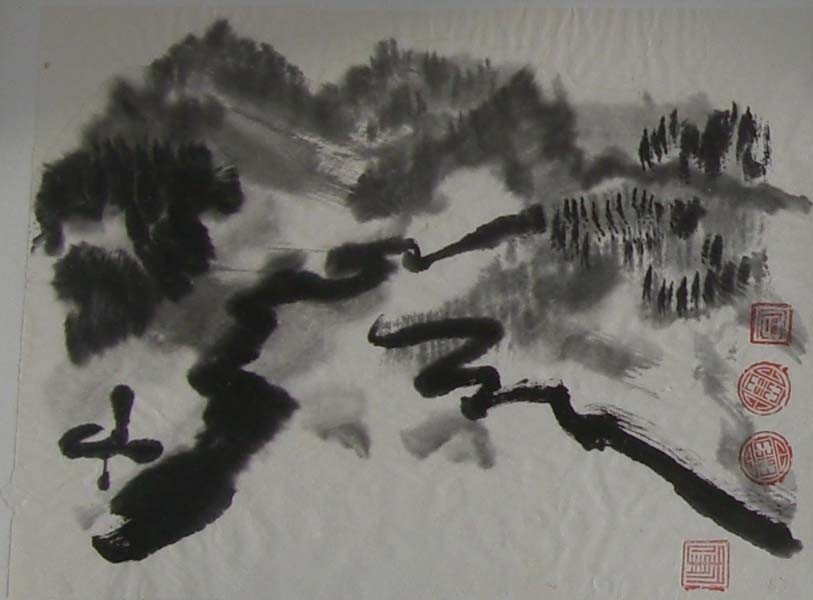 La route au chemin fluide — tableau laqué