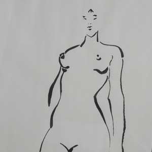 Dessin à l'encre de chine Femme fatale