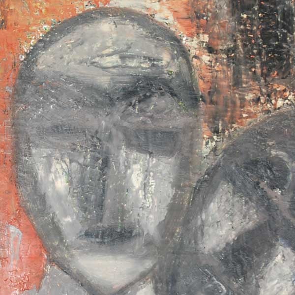 Tableau à l'huile sur toile  Une caresse